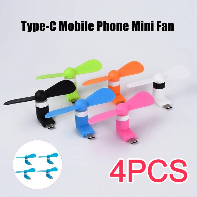 Micro Usb Cable - 4/2/1 Peças Mini Ventilador Portátil Tipo-C,