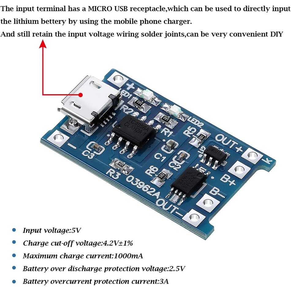 20 peças tp4056 1a 5v módulo d - Tp4056 Module avaliação e preço